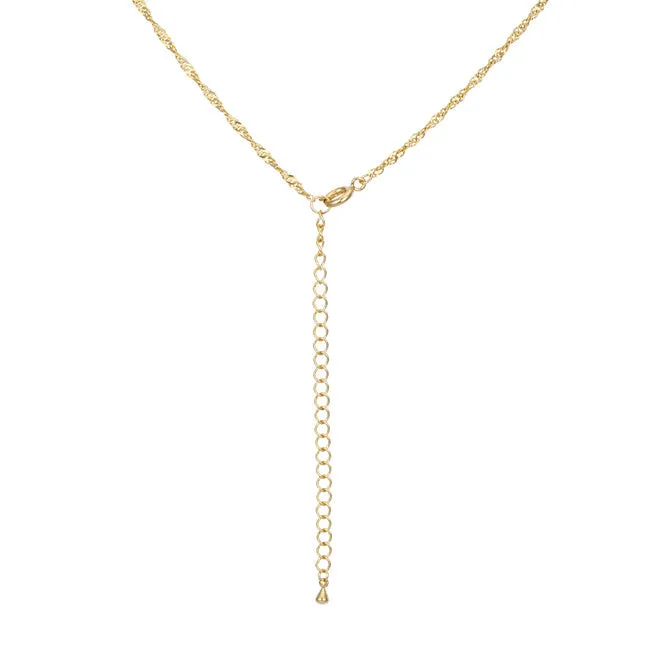 LOVCIA Stylish 18 Inch Gold Twisted Necklace