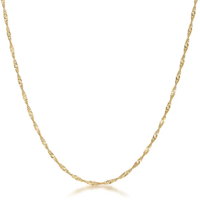 LOVCIA Stylish 18 Inch Gold Twisted Necklace