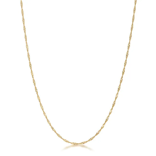 LOVCIA Stylish 18 Inch Gold Twisted Necklace