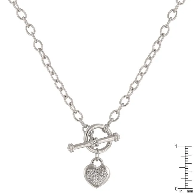 LOVCIA Stylish Pave Heart Pendant Necklace