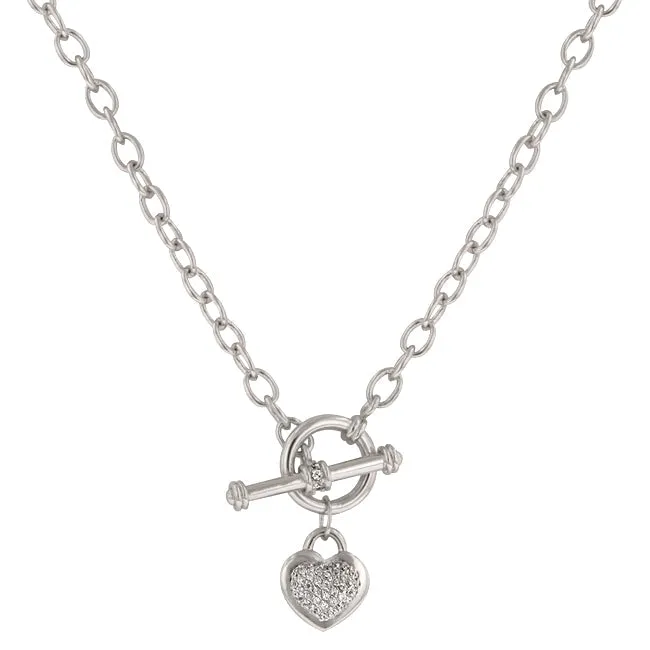 LOVCIA Stylish Pave Heart Pendant Necklace