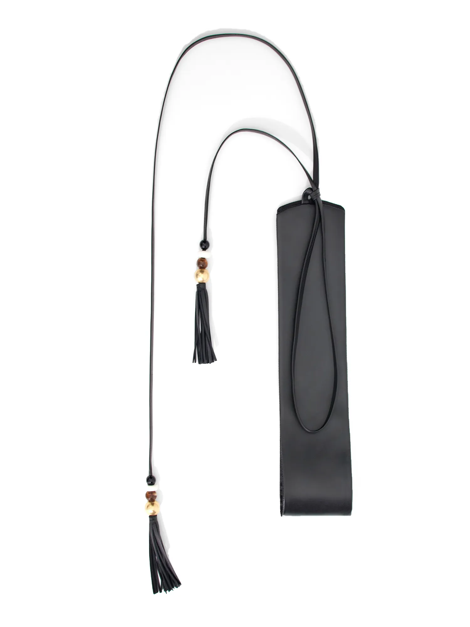 Max Mara Elia Leather Wrap Belt with Tassle