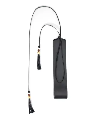 Max Mara Elia Leather Wrap Belt with Tassle