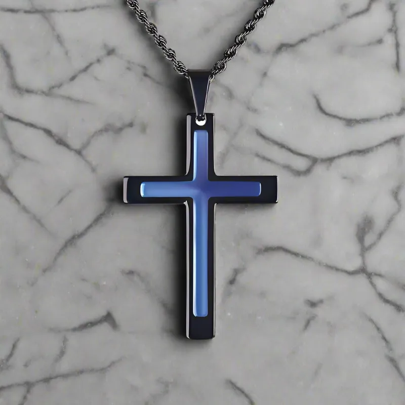 Midnight Black Cross Pendant
