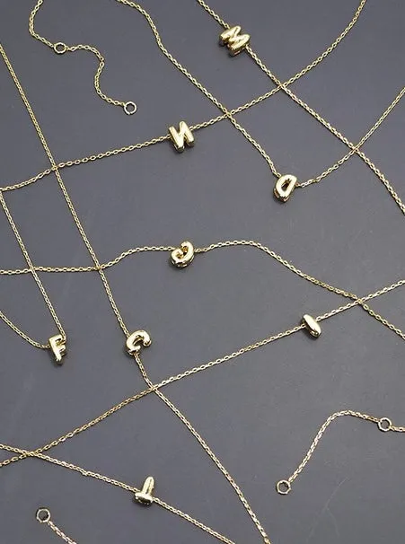 Mini 3D Bubble Letter Necklace