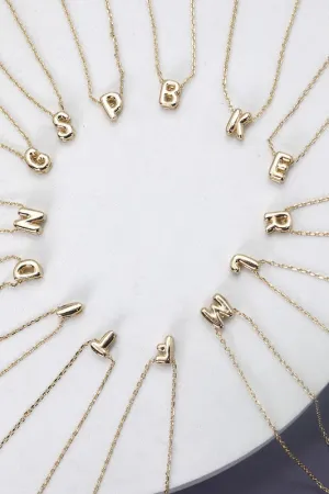 Mini 3D Bubble Letter Necklace