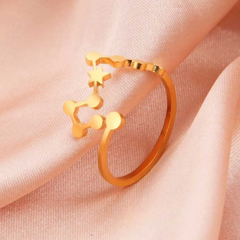 Minimalist Constellation Stainless Steel Adjustable Rings