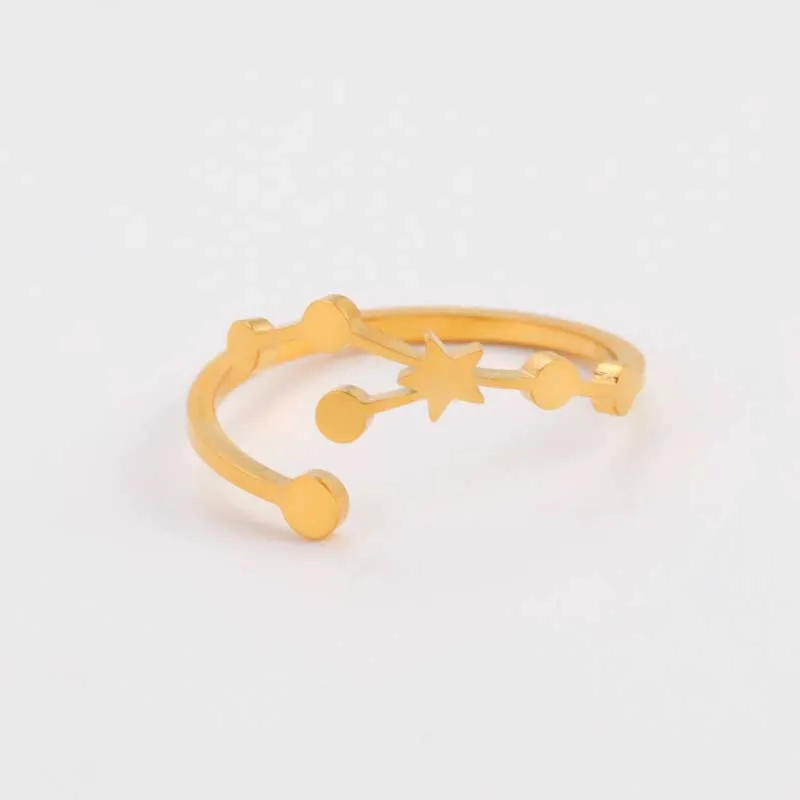 Minimalist Constellation Stainless Steel Adjustable Rings