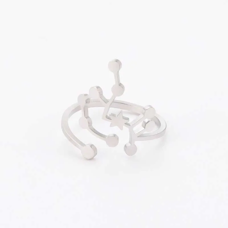 Minimalist Constellation Stainless Steel Adjustable Rings