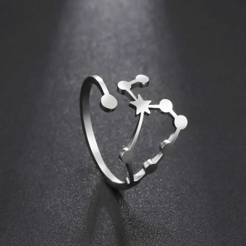 Minimalist Constellation Stainless Steel Adjustable Rings