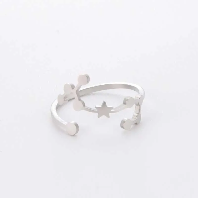 Minimalist Constellation Stainless Steel Adjustable Rings