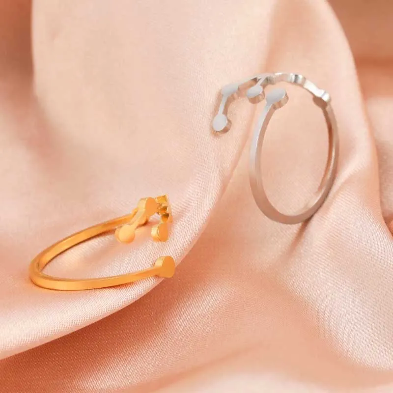 Minimalist Constellation Stainless Steel Adjustable Rings