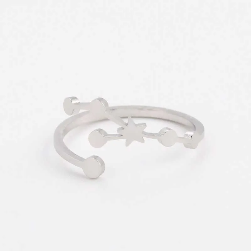 Minimalist Constellation Stainless Steel Adjustable Rings