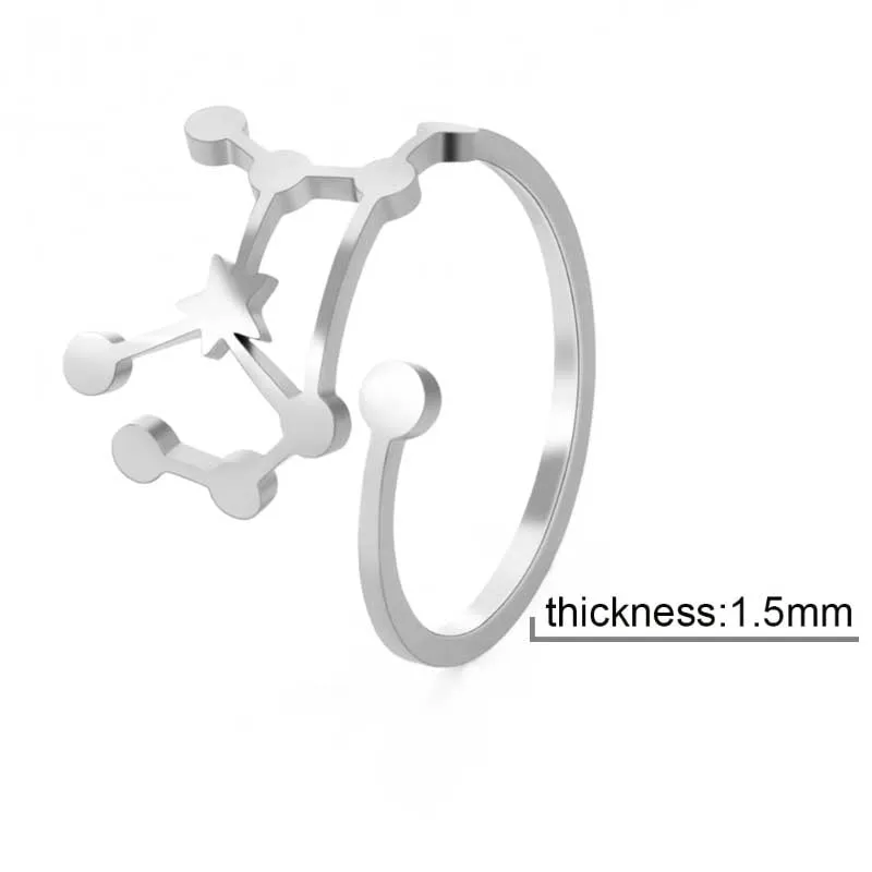 Minimalist Constellation Stainless Steel Adjustable Rings