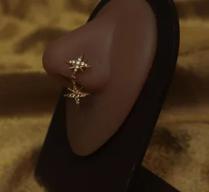 Minimalist Double Star Nose Stud