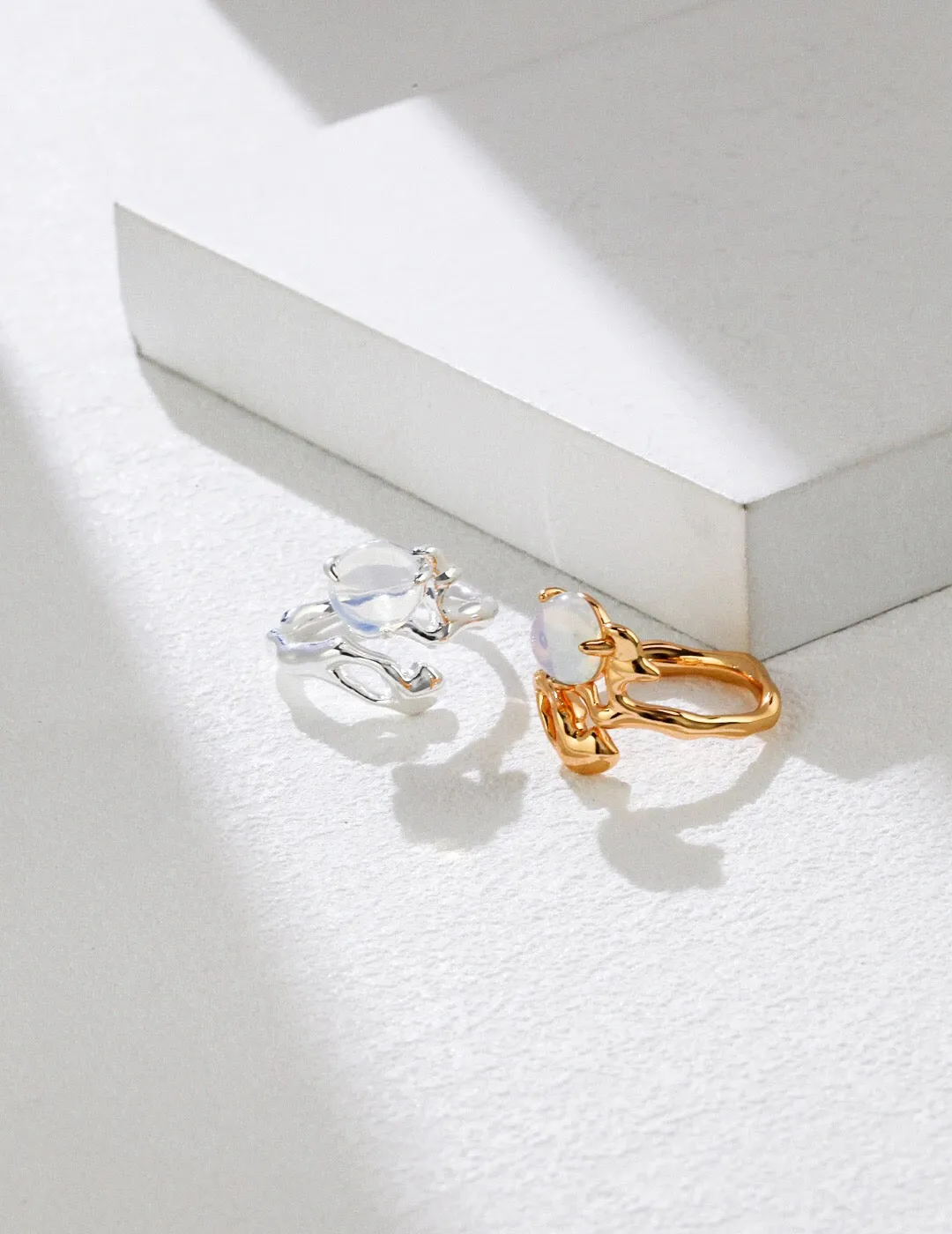 Minimalist Moonlight Opal Ring