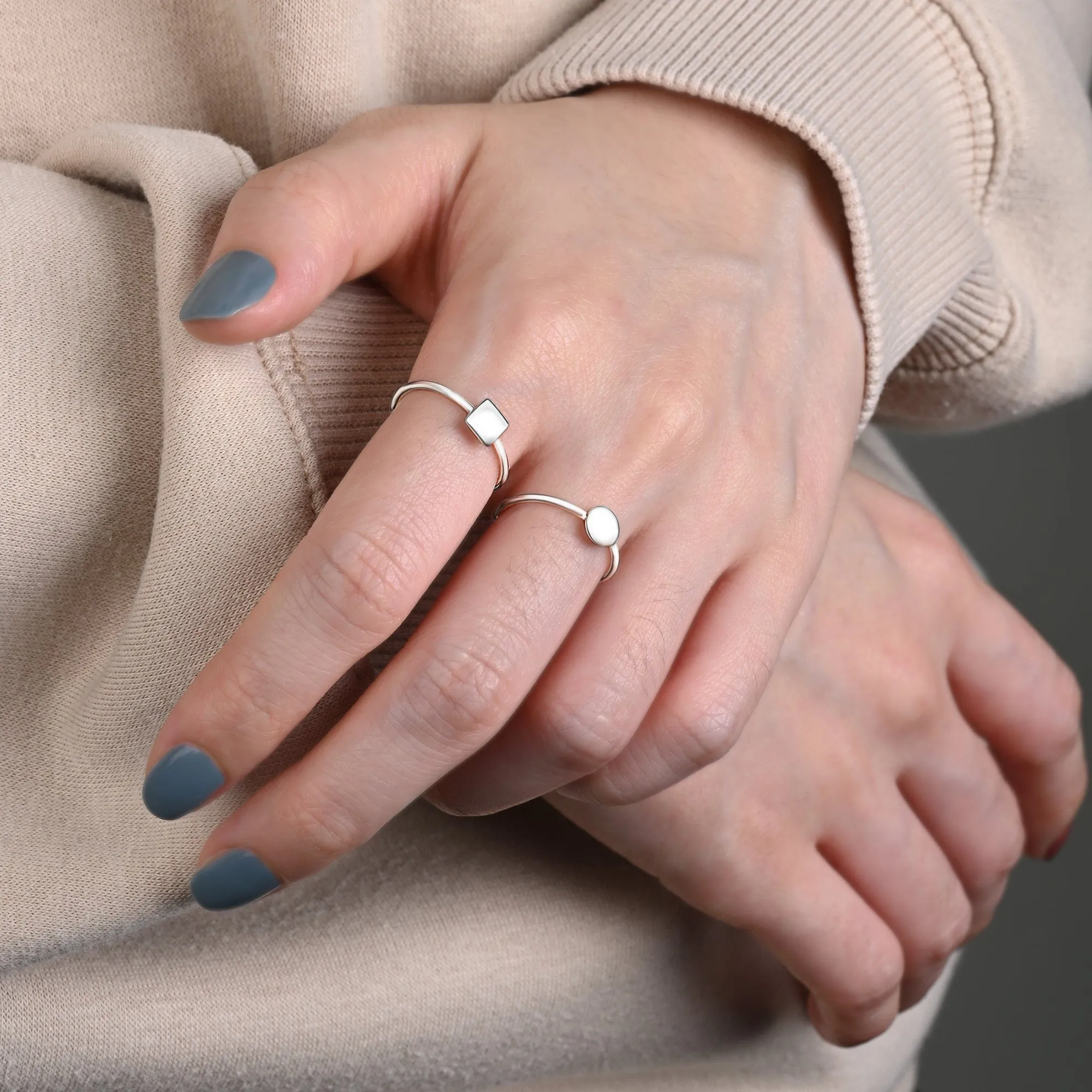 Minimalist Round Circle Ring Sterling Silver