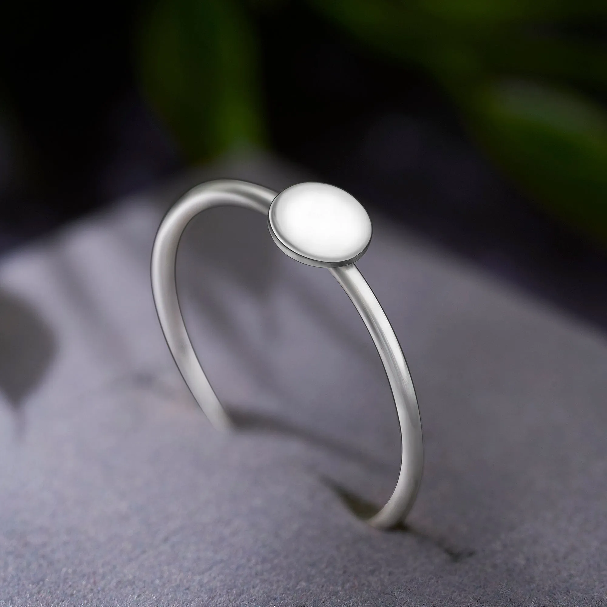Minimalist Round Circle Ring Sterling Silver