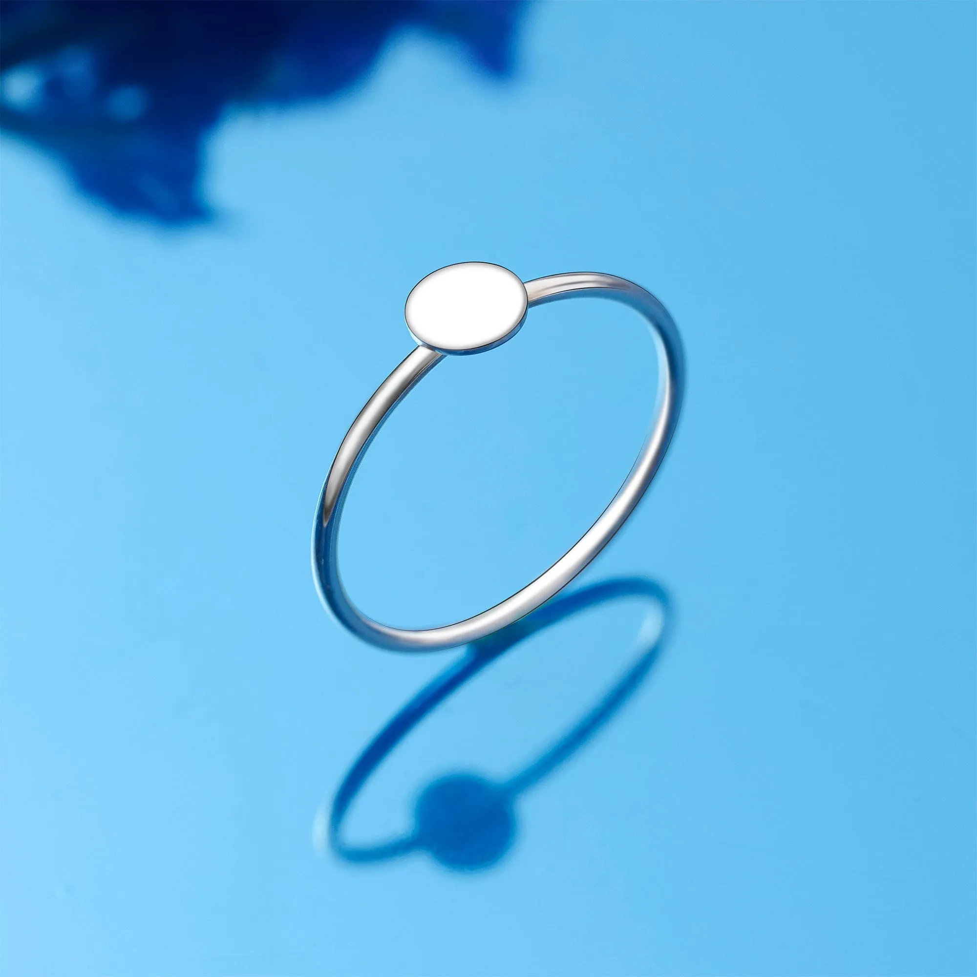 Minimalist Round Circle Ring Sterling Silver