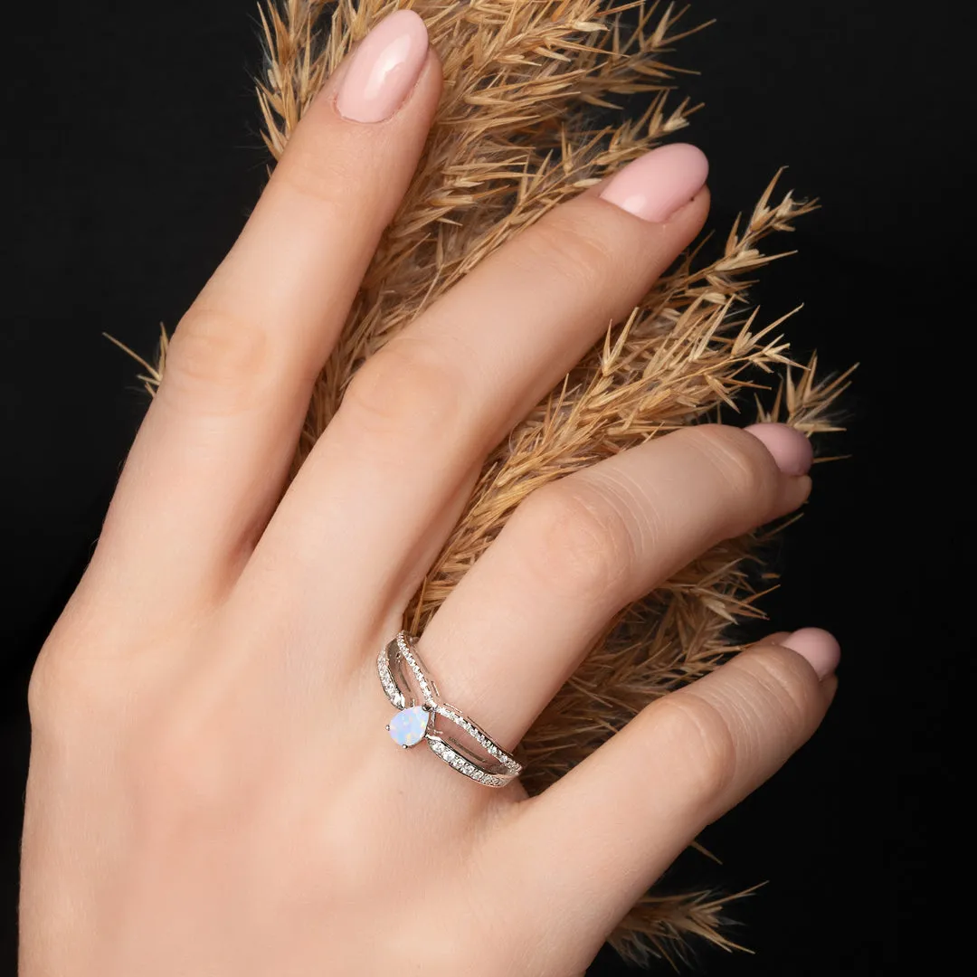 Minimalist' White Opal Gemstone Ring