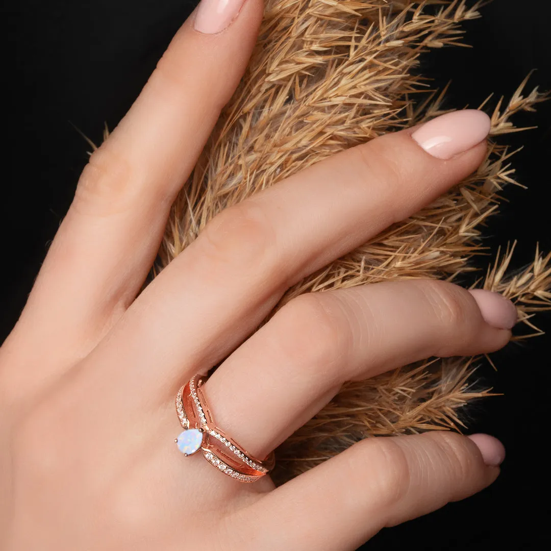 Minimalist' White Opal Gemstone Ring