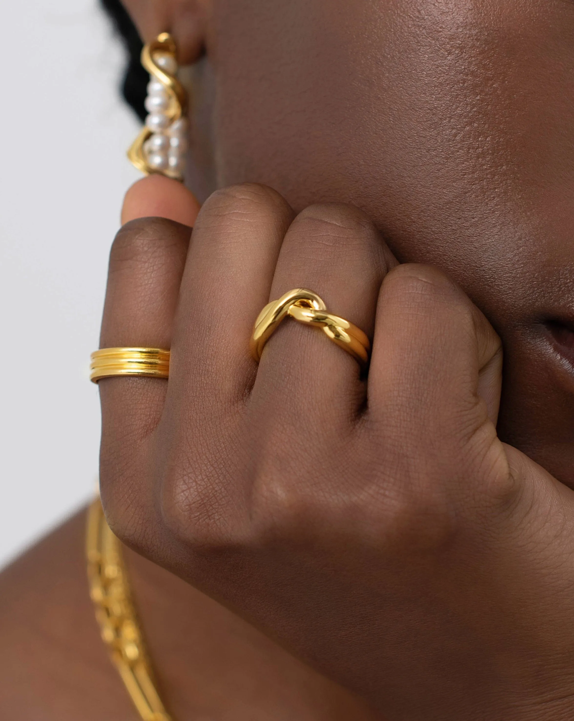 Molten Double Twisted Infinity Stacking Ring | 18ct Gold Vermeil