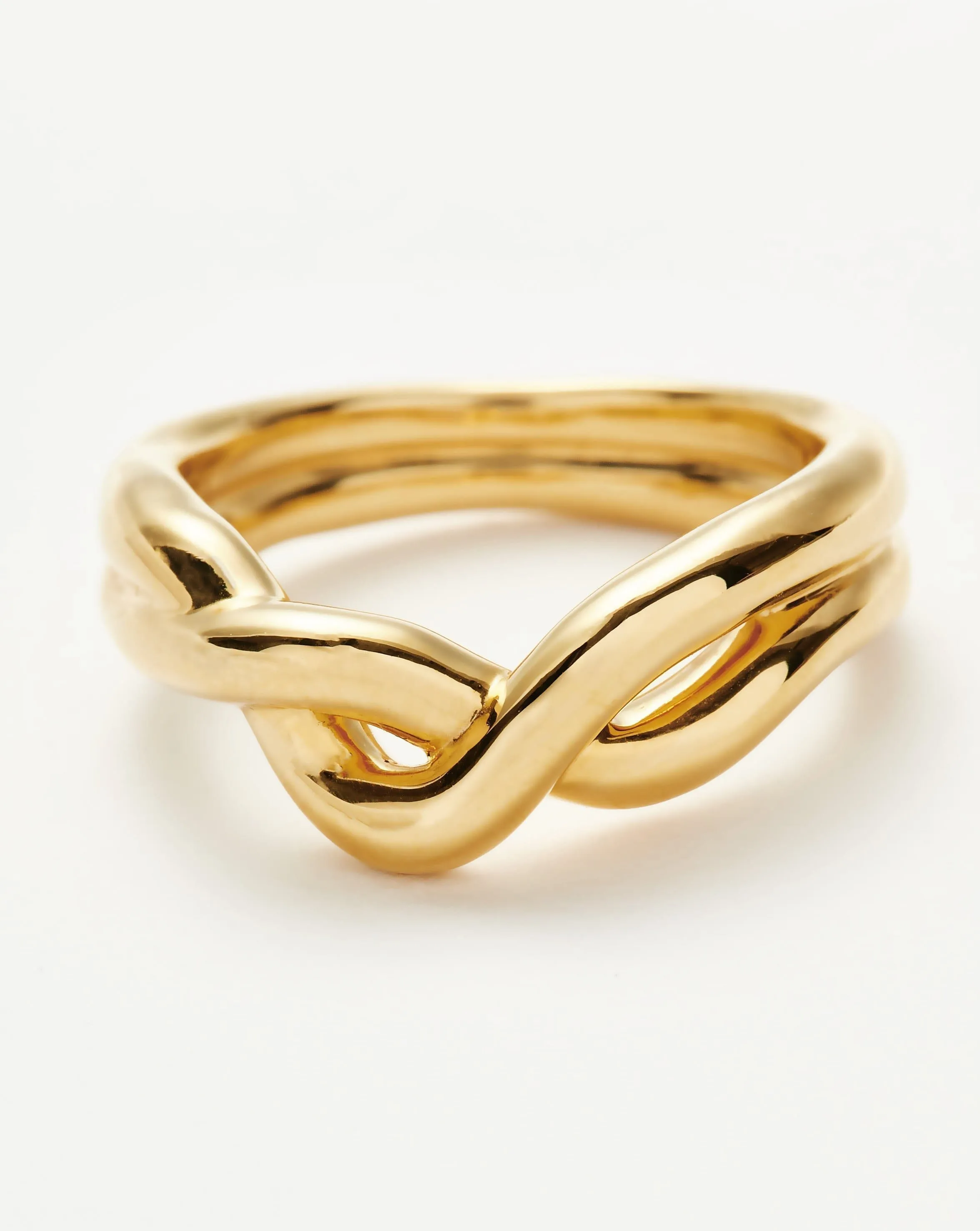 Molten Double Twisted Infinity Stacking Ring | 18ct Gold Vermeil