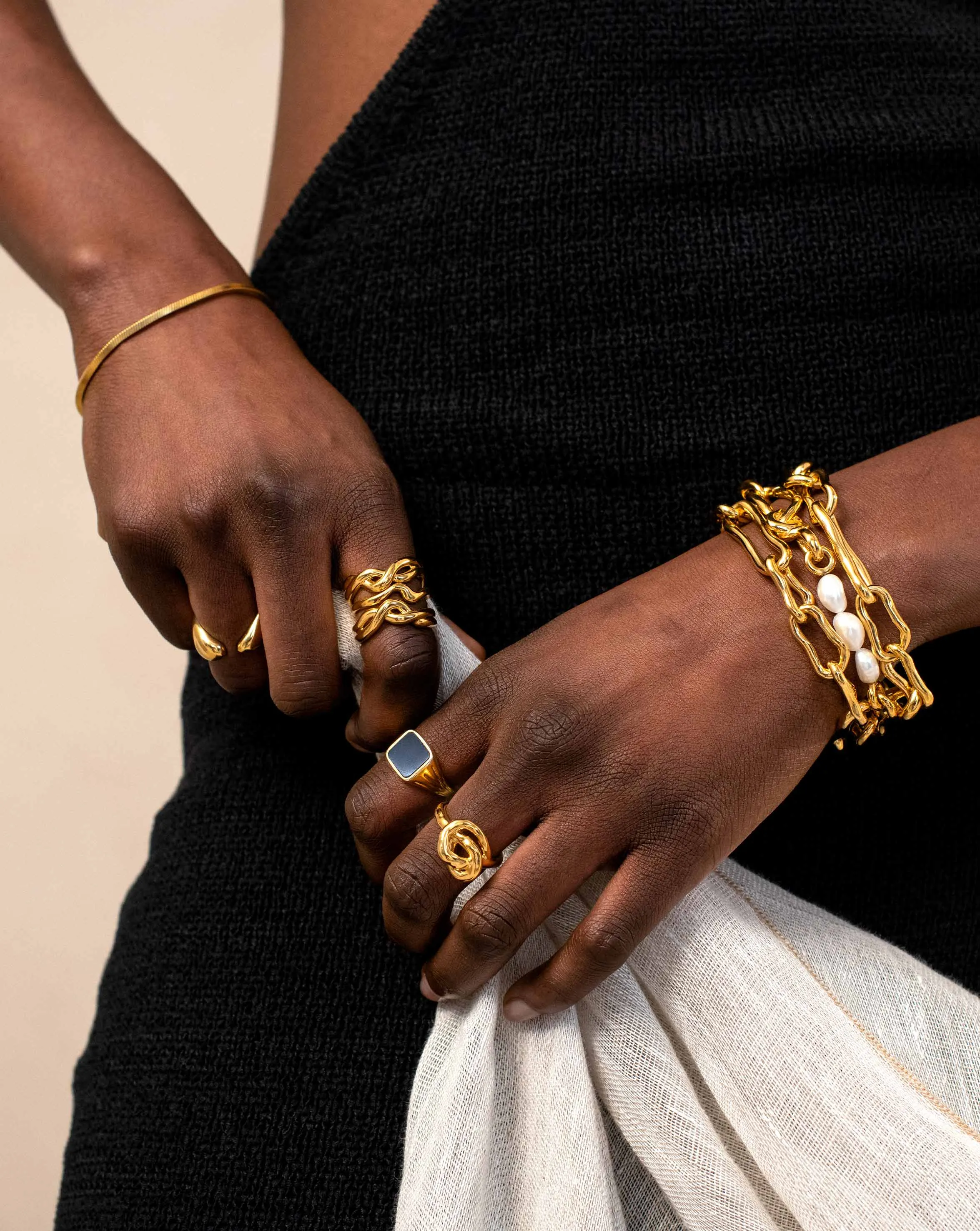 Molten Double Twisted Infinity Stacking Ring | 18ct Gold Vermeil