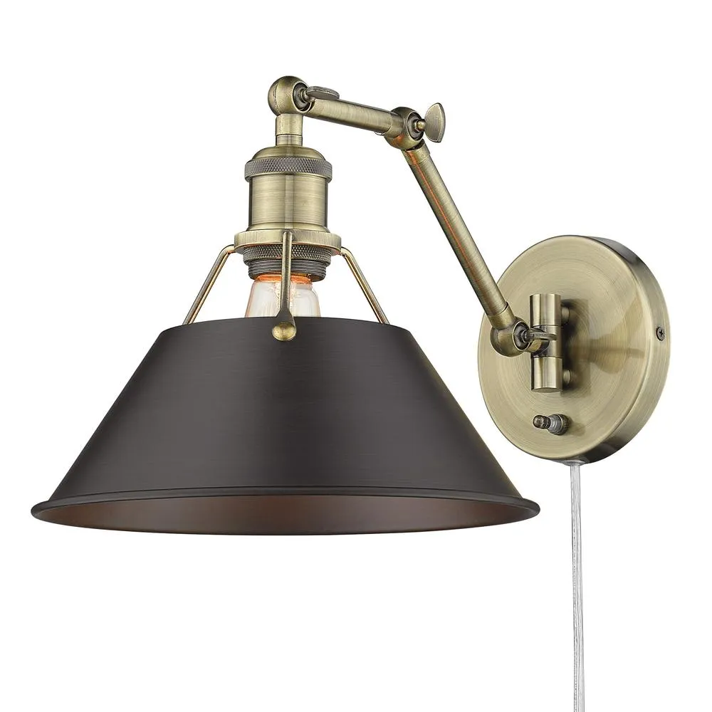 Orwell 1 Light Articulating Wall Sconce BRASS WITH BRONZE