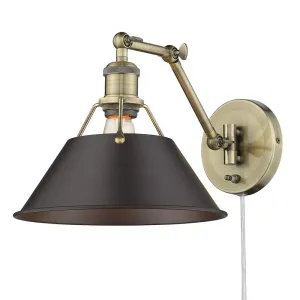 Orwell 1 Light Articulating Wall Sconce BRASS WITH BRONZE