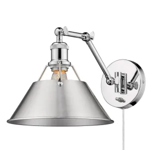 Orwell 1 Light Articulating Wall Sconce CHROME W. PEWTER SHADE