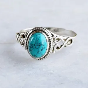 Oval Turquoise Heart Ring