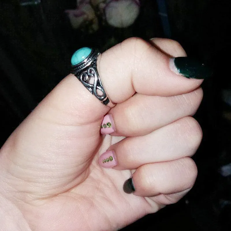 Oval Turquoise Heart Ring