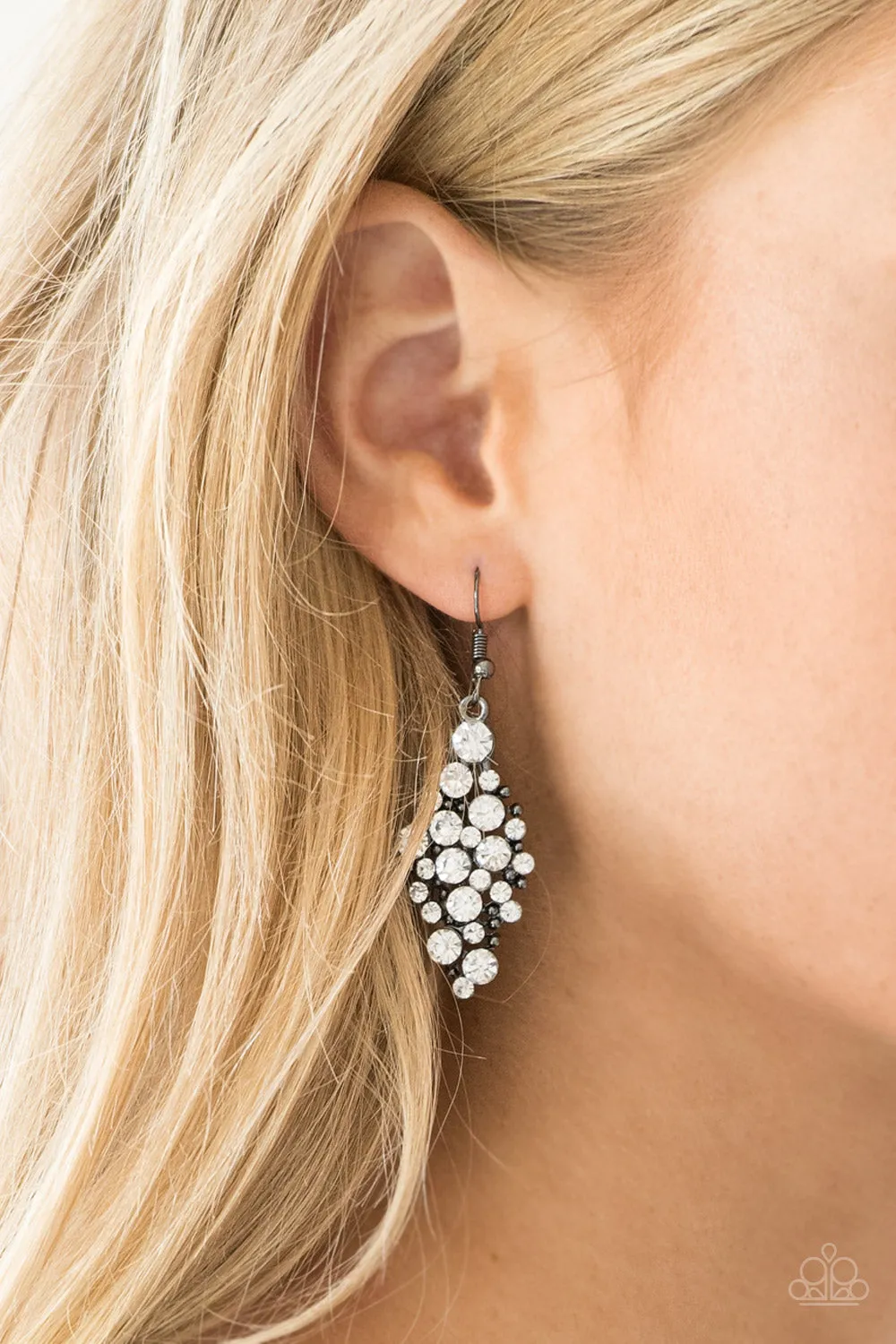 Paparazzi Cosmically Chic Black Fishhook Earrings