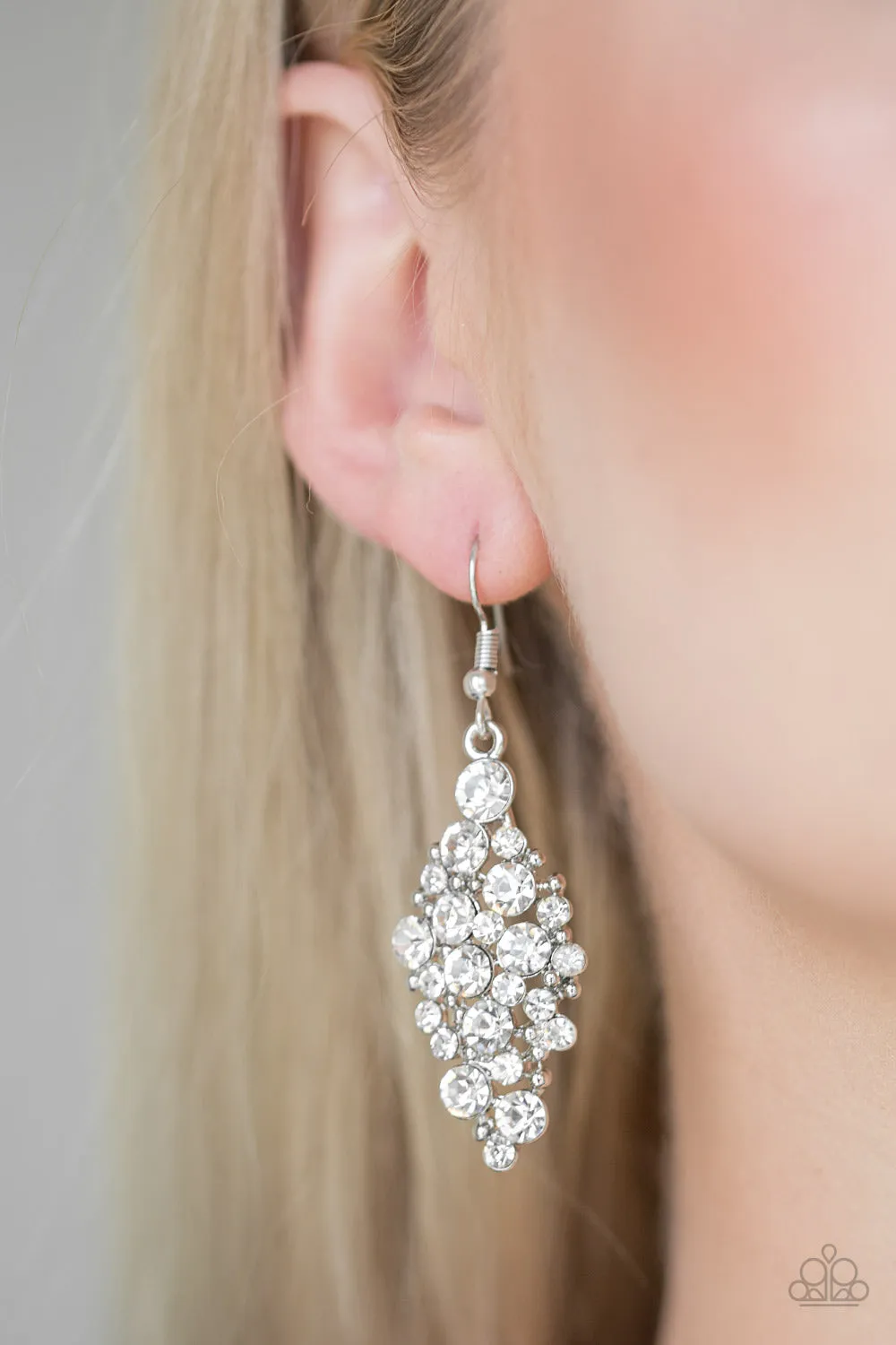 Paparazzi Cosmically Chic White Fishhook Earrings