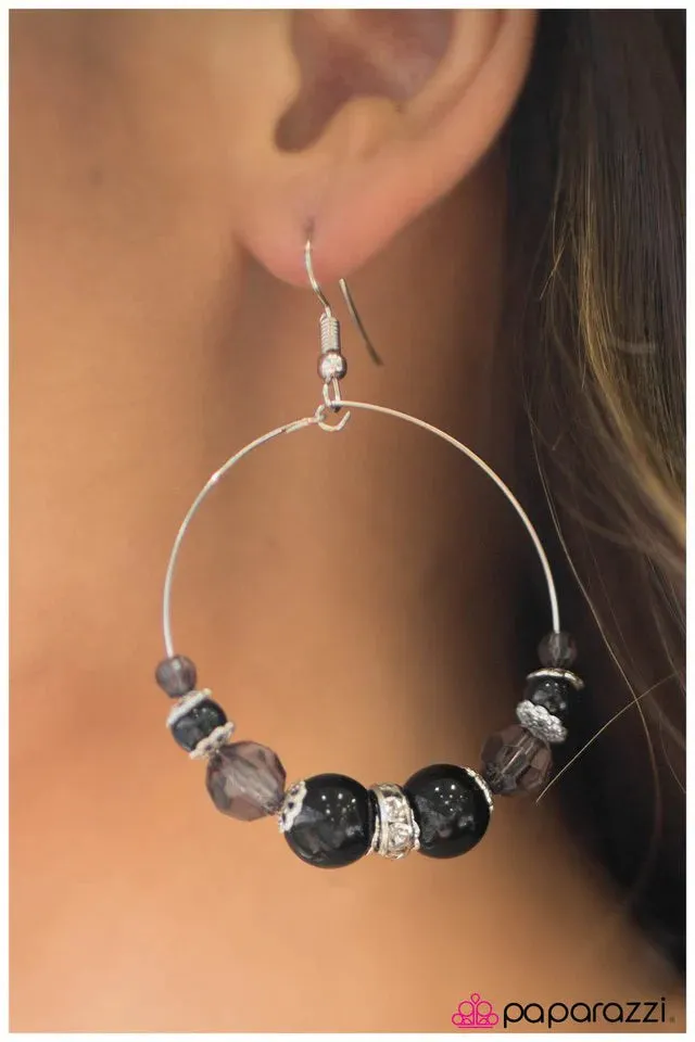 Paparazzi Earring ~ Love Nest - Black
