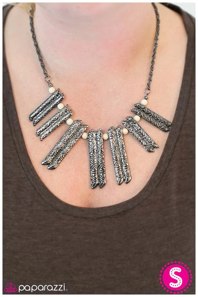 Paparazzi Necklace ~ Mrs. Flintstone - White