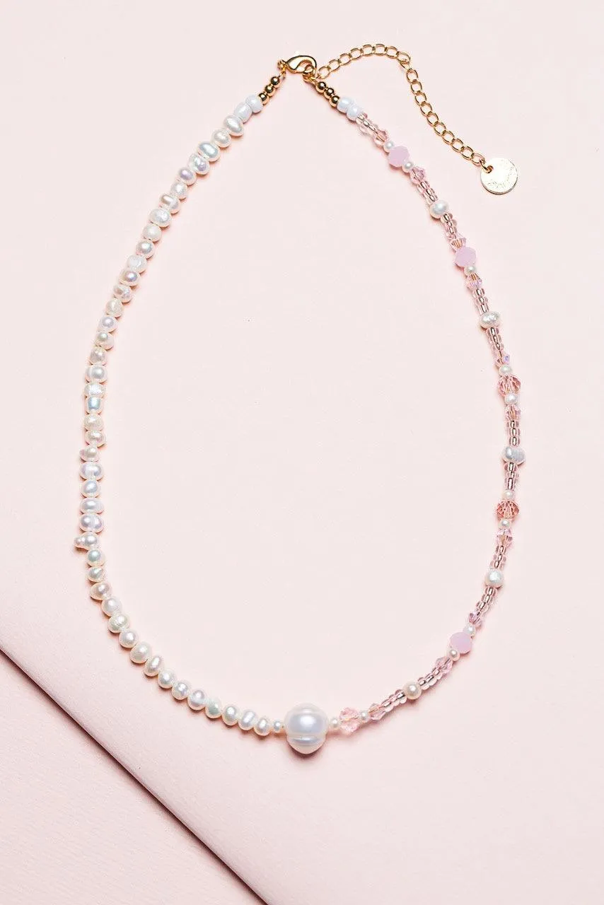 Pearl Necklace | Half Pink