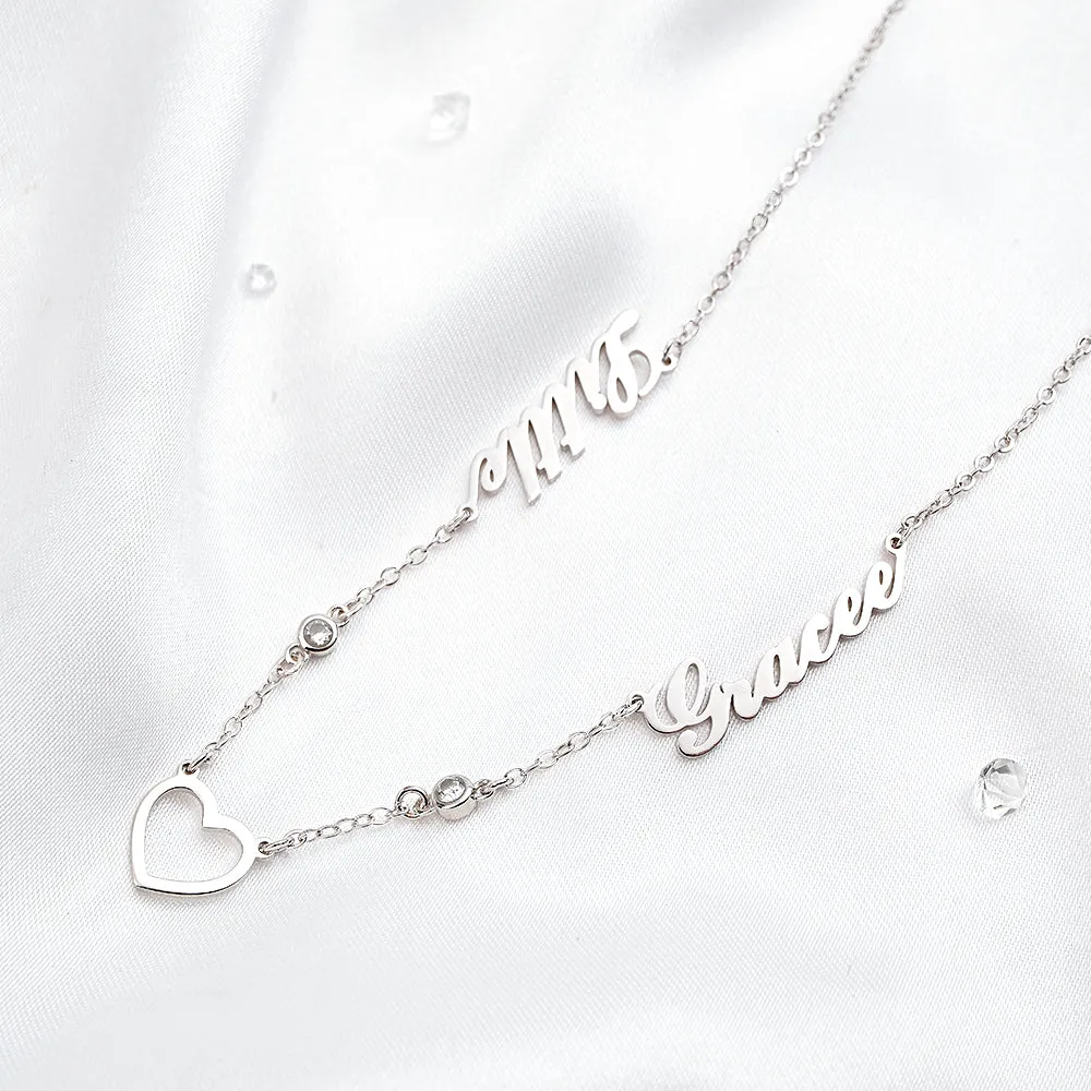 Personalized Lovers Heart Name Necklace Love Gift For Her