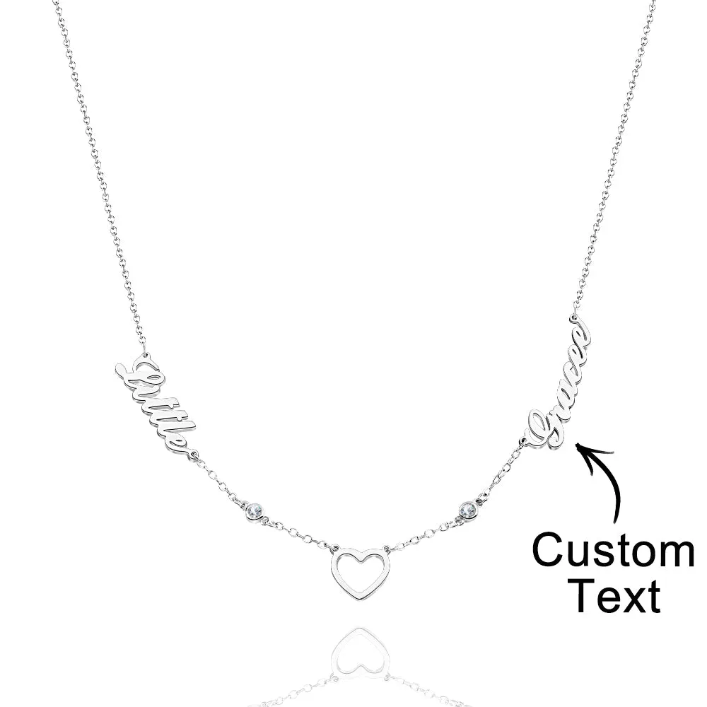 Personalized Lovers Heart Name Necklace Love Gift For Her