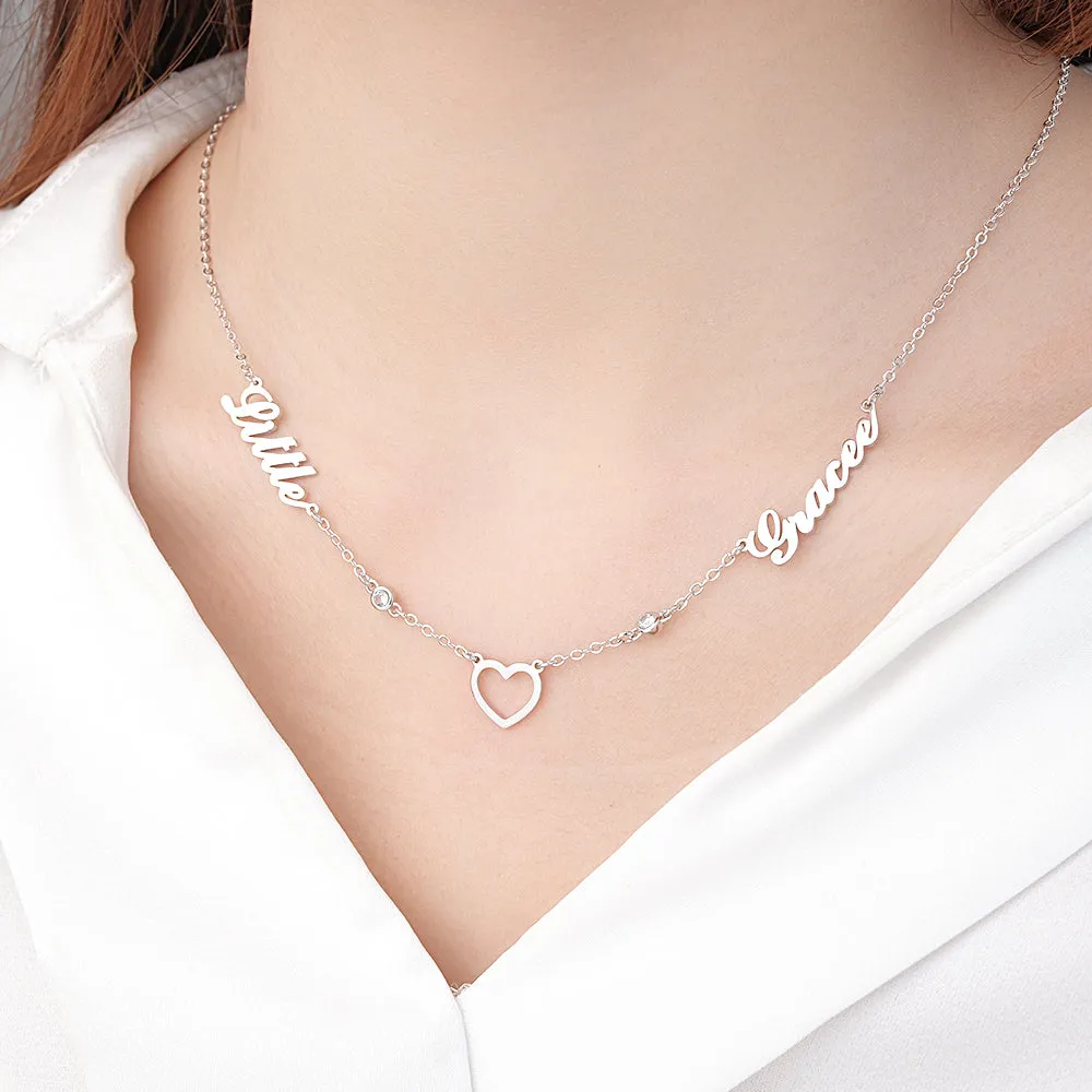 Personalized Lovers Heart Name Necklace Love Gift For Her