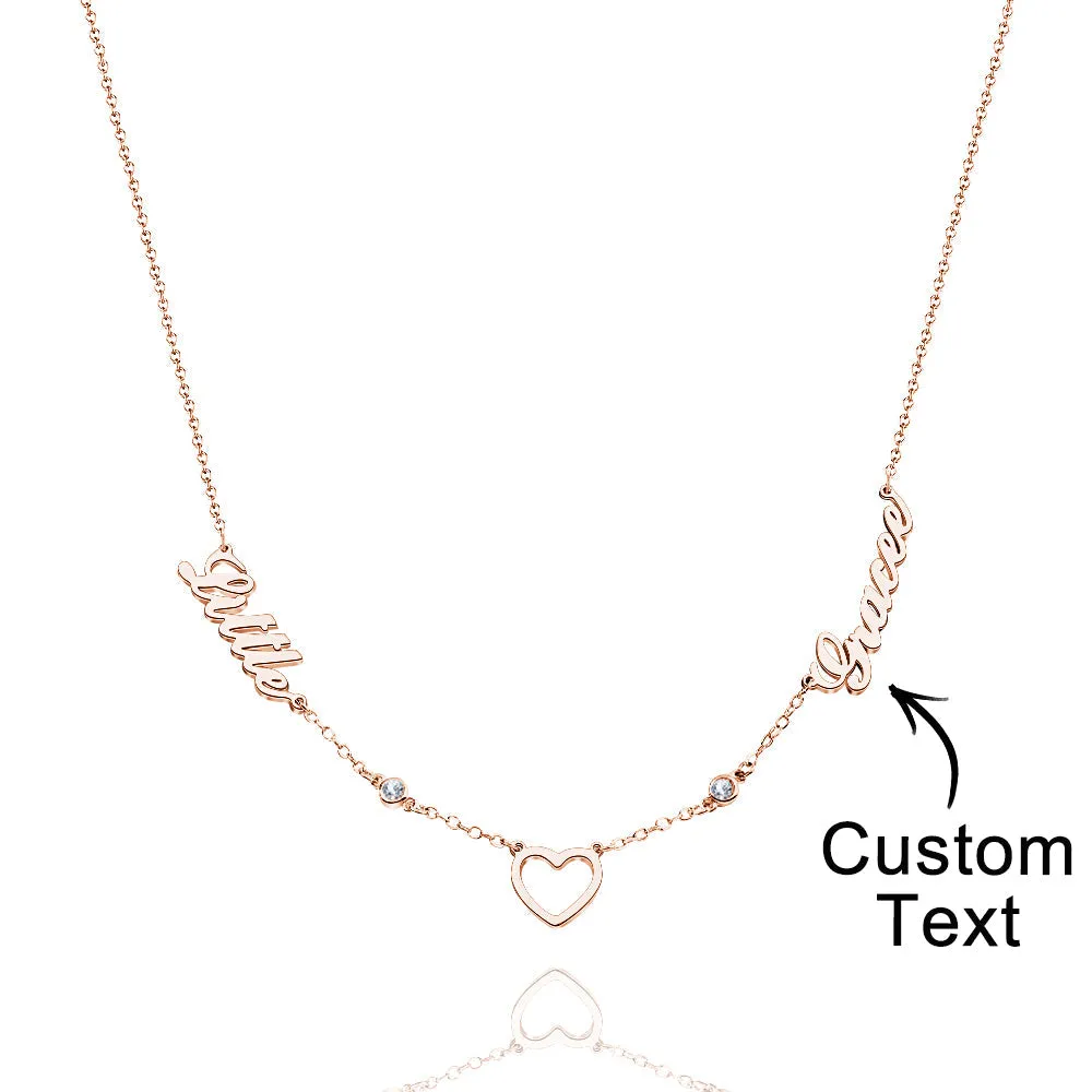 Personalized Lovers Heart Name Necklace Love Gift For Her