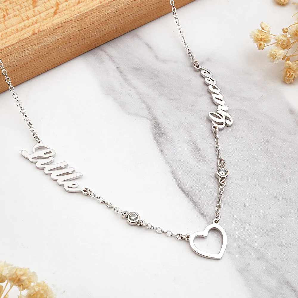 Personalized Lovers Heart Name Necklace Love Gift For Her