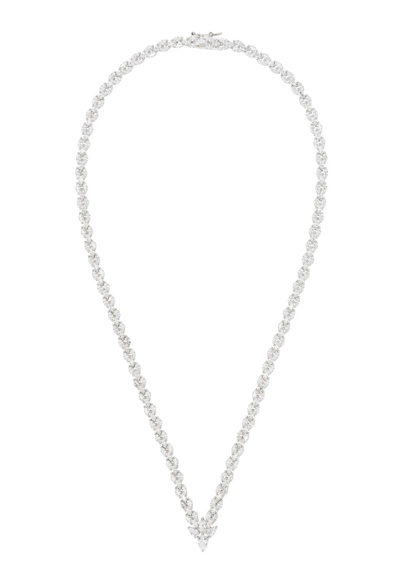 Petal Tennis Necklace in Silver