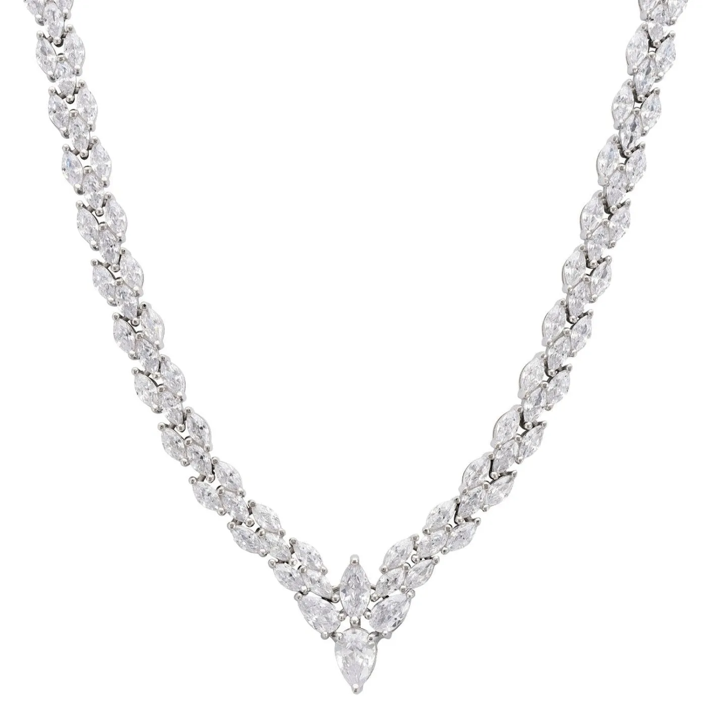 Petal Tennis Necklace in Silver