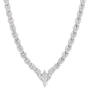 Petal Tennis Necklace in Silver
