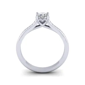 Platinum 0.50ct Diamond 'Love' Solitaire Engagement Ring.