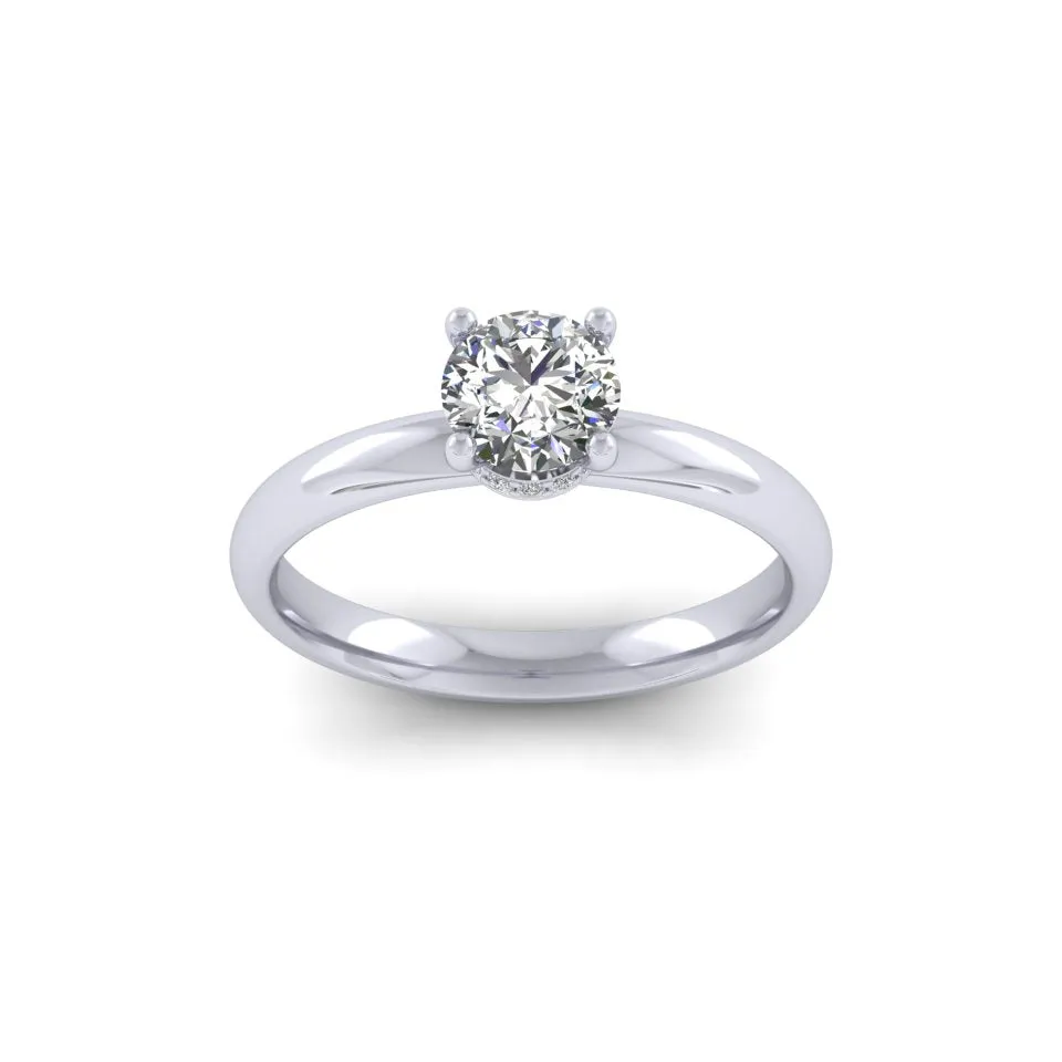 Platinum 0.76ct Diamond Solitaire Engagement Ring H/Si.