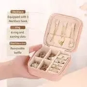 Portable Jewellery Organizer - Travel-Friendly Ring, Necklace, and Earring Storage Box Pink