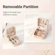 Portable Jewellery Organizer - Travel-Friendly Ring, Necklace, and Earring Storage Box Pink
